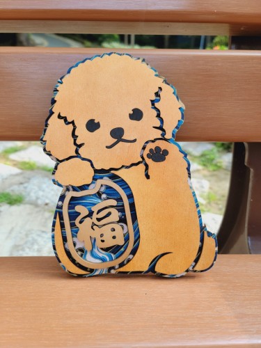 貴婦狗造型木製擺設 (可客製化)